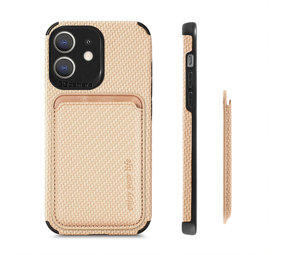 Coverzs Coque tressée porte-cartes MagSafe iPhone 12 (kaki) Coverzs Coque tressée porte-cartes MagSafe iPhone 12 (kaki)