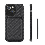 Coverzs Coque tressée porte-cartes MagSafe iPhone 13 (noir)