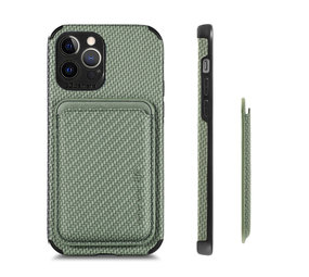 Coverzs Coque tressée porte-cartes MagSafe iPhone 13 Pro (vert) Coverzs Coque tressée porte-cartes MagSafe iPhone 13 Pro (vert)