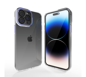 Coverzs Coque transparent iPhone 12 Pro Max avec cache de caméra (bleu foncé) Coverzs Coque transparent iPhone 12 Pro Max avec cache de caméra (bleu foncé)