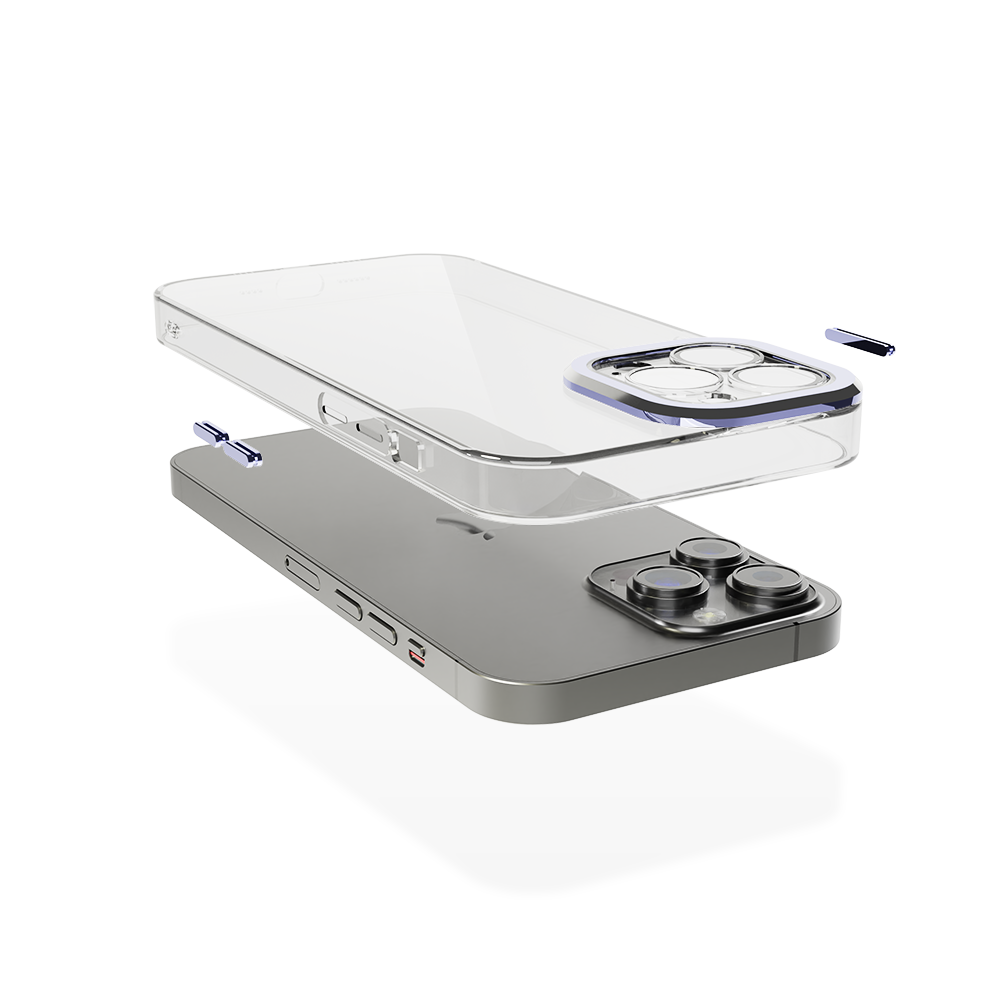 Coverzs Coverzs Coque transparent iPhone 12 Pro Max avec cache de caméra (bleu foncé) Coverzs Coverzs Coque transparent iPhone 12 Pro Max avec cache de caméra (bleu foncé)
