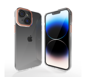 Coverzs Coque transparent iPhone 13 avec cache de caméra (rose)