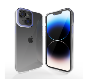 Coverzs Coque transparent iPhone 13 avec cache de caméra (bleu foncé)