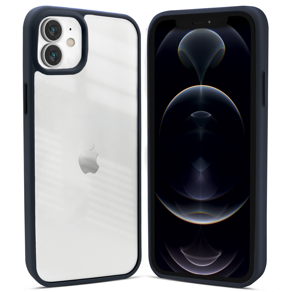 Coverzs Coverzs Coque bord acrylique mate iPhone 12 (bleu foncé) Coverzs Coverzs Coque bord acrylique mate iPhone 12 (bleu foncé)