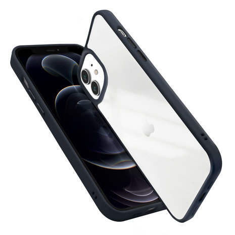 Coverzs Coverzs Coque bord acrylique mate iPhone 12 (bleu foncé) Coverzs Coverzs Coque bord acrylique mate iPhone 12 (bleu foncé)