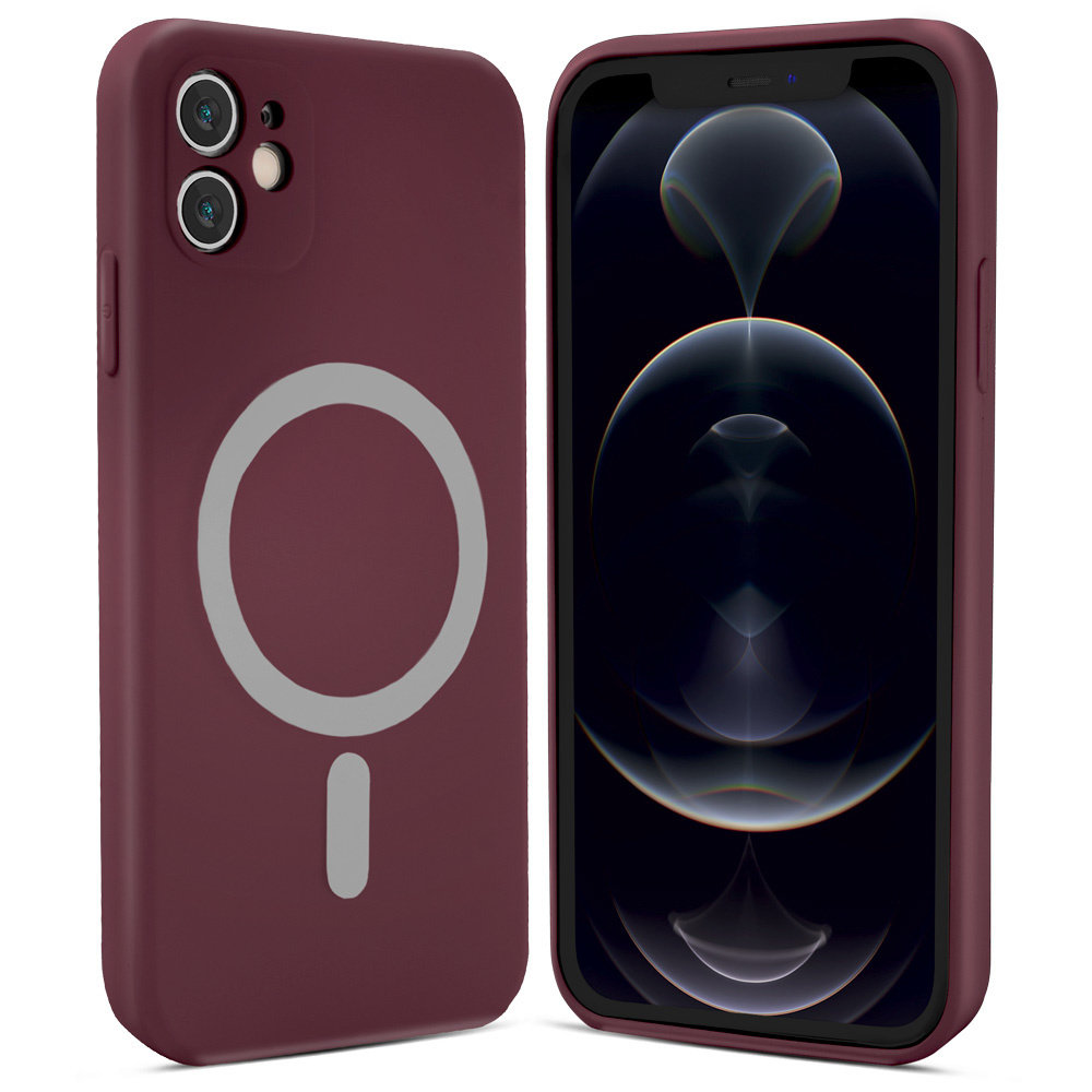 ShieldCase ShieldCase Coque MagSafe silicone soyeux iPhone 12 (bordeaux) ShieldCase ShieldCase Coque MagSafe silicone soyeux iPhone 12 (bordeaux)