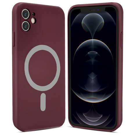 ShieldCase ShieldCase Coque MagSafe silicone soyeux iPhone 12 (bordeaux) ShieldCase ShieldCase Coque MagSafe silicone soyeux iPhone 12 (bordeaux)