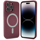 ShieldCase Coque MagSafe silicone soyeux iPhone 13 Pro Max (bordeaux)