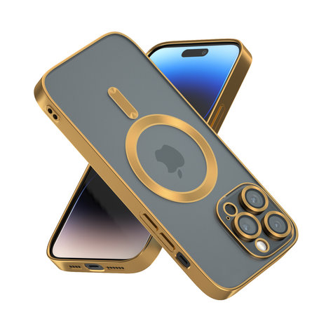 Coque MagSafe avec cache de caméra iPhone 12 Pro Max (or) - Coque
