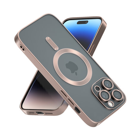 Coque MagSafe avec cache de caméra iPhone 12 (or rose) - Coque