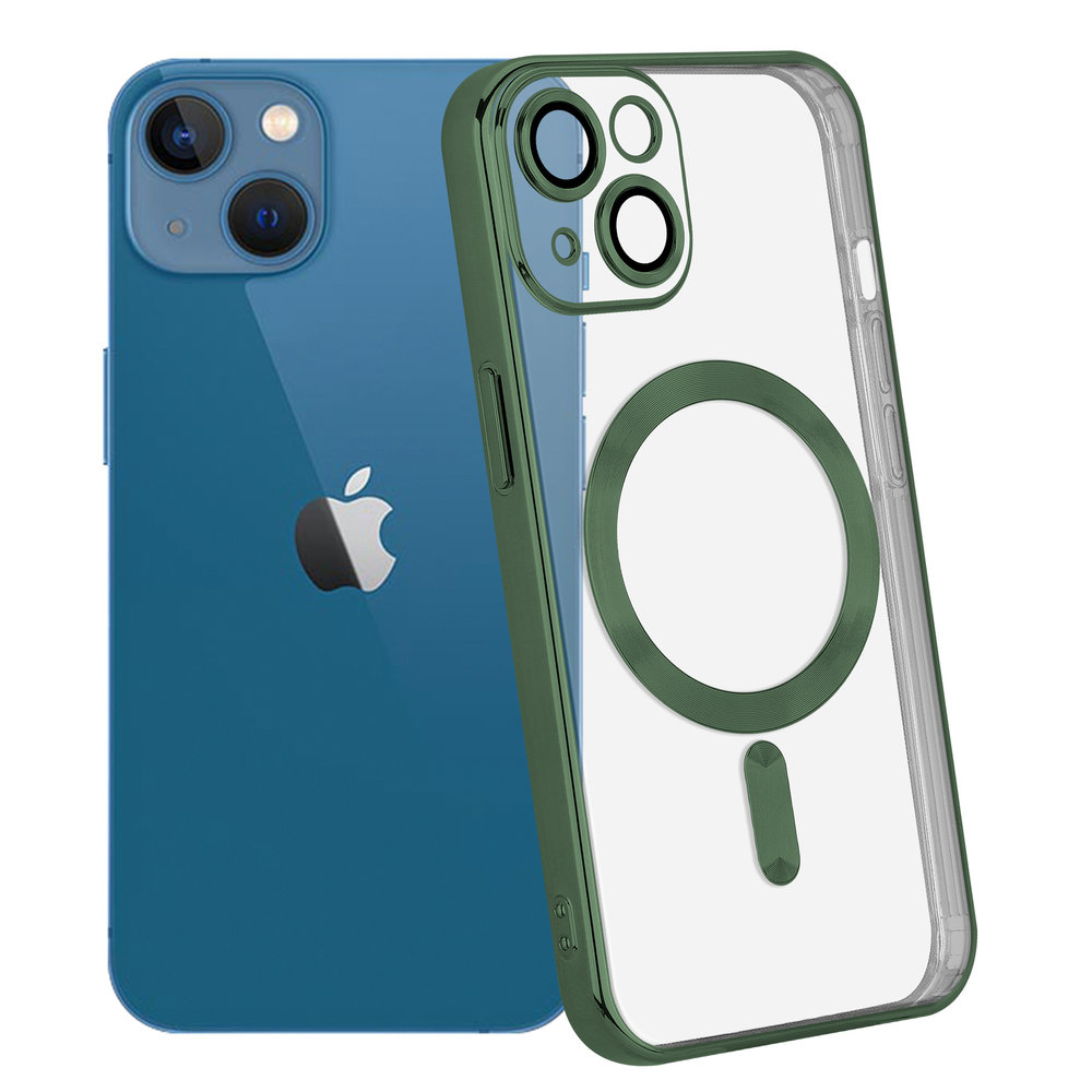 Coque MagSafe iPhone 13 Pro Max Silicone Soft Touch Vert Foncé - Français