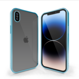Coverzs Coque clair doux avec cache de caméra iPhone X/Xs (bleu)