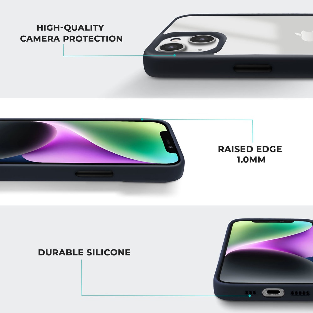 Coverzs Coverzs Coque bord acrylique mate iPhone 14 (bleu foncé) Coverzs Coverzs Coque bord acrylique mate iPhone 14 (bleu foncé)