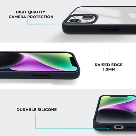 Coverzs Coverzs Coque bord acrylique mate iPhone 13 (bleu foncé) Coverzs Coverzs Coque bord acrylique mate iPhone 13 (bleu foncé)