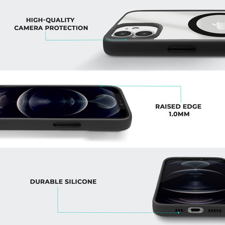 Coverzs Coverzs Coque MagSafe mate iPhone 12 (noir) Coverzs Coverzs Coque MagSafe mate iPhone 12 (noir)
