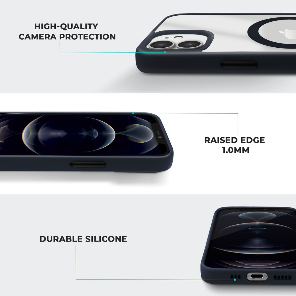 Coverzs Coverzs Coque MagSafe mate iPhone 12 (bleu foncé) Coverzs Coverzs Coque MagSafe mate iPhone 12 (bleu foncé)