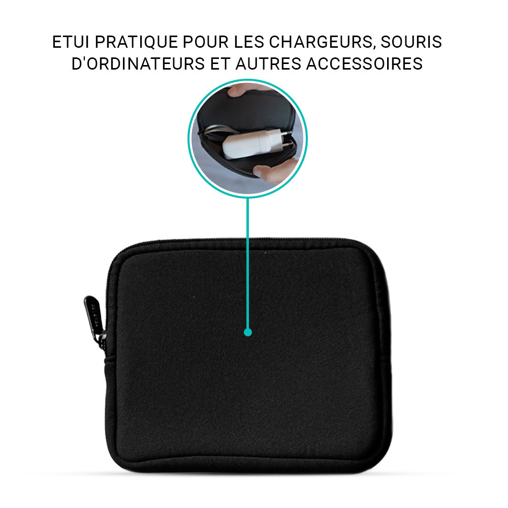 Housse pour l'ordinateur portable 15.6 pouces + pochette supplémentaire  (Noir) - Coque-telephone.fr