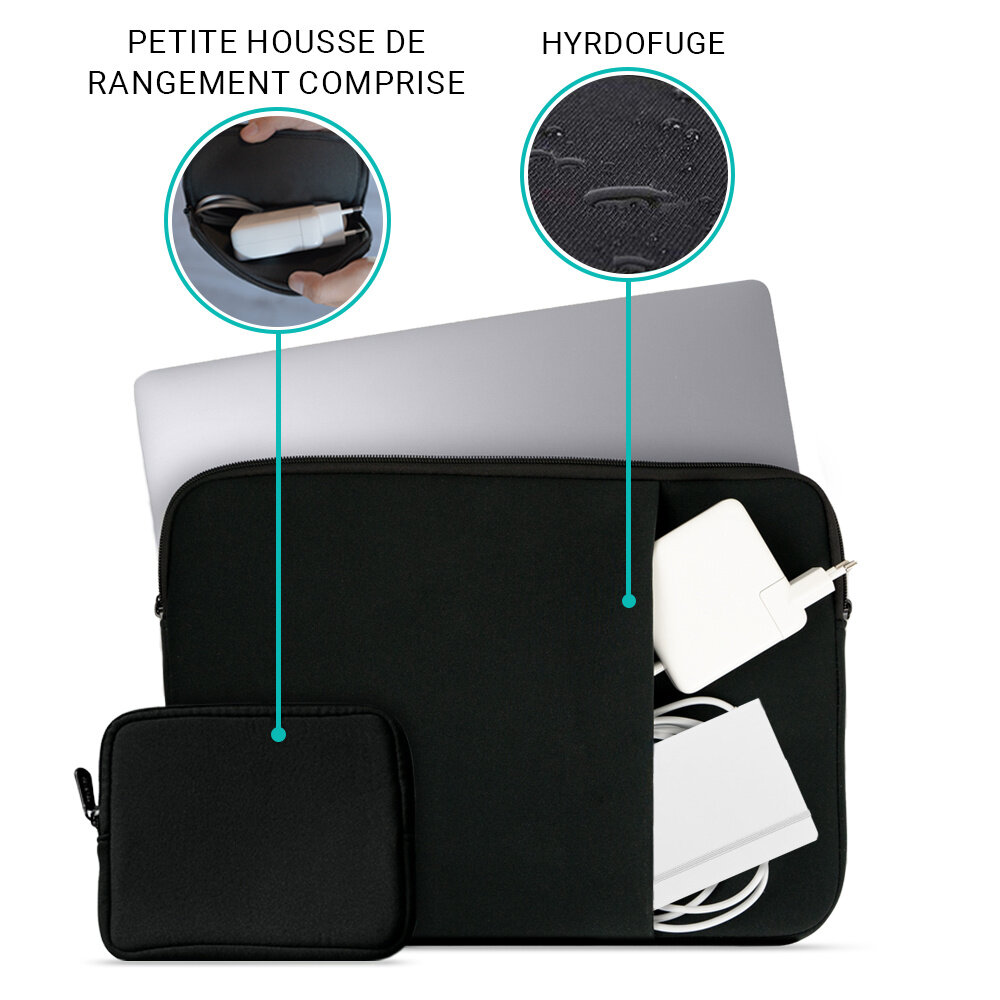 Housse De Protection Pour Ordinateur Portable 14 Pouces - Poches Avant, Doublure Polaire, Fermetures éclair Métalliques