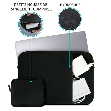 Coverzs Coverzs Housse pour l'ordinateur portable 14 pouces + pochette supplémentaire Coverzs Coverzs Housse pour l'ordinateur portable 14 pouces + pochette supplémentaire