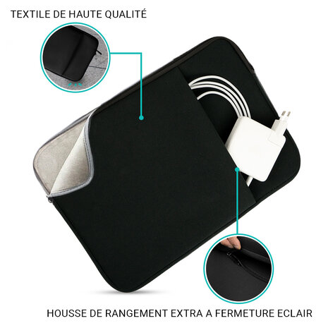 Coverzs Coverzs Housse pour l'ordinateur portable 14 pouces + pochette supplémentaire Coverzs Coverzs Housse pour l'ordinateur portable 14 pouces + pochette supplémentaire