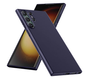 Ceezs Coque Samsung Galaxy S23 Ultra silicone (bleu foncé)