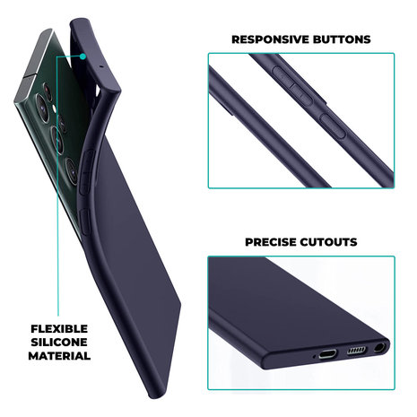 Ceezs Ceezs Coque Samsung Galaxy S23 Ultra silicone (bleu foncé)
