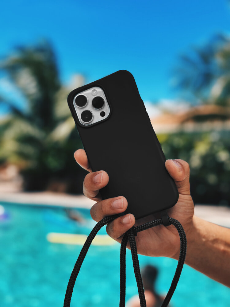 Coverzs Coverzs Coque en silicone avec Cordon iPhone 14 Pro (noir)