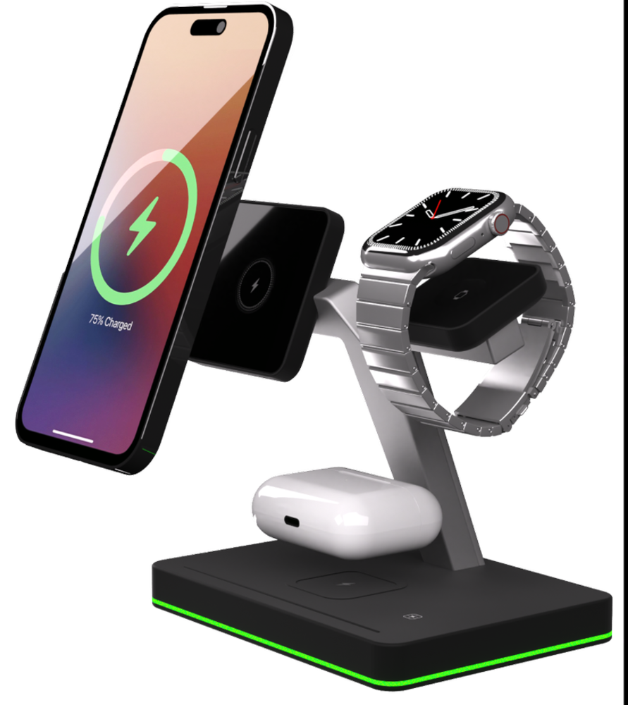 Coverzs Station d'accueil magnétique 3-en-1 pour produits Apple