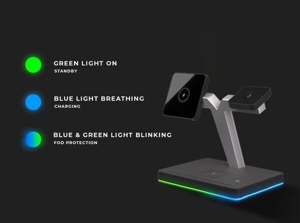 Coverzs Station d'accueil magnétique 3-en-1 pour produits Apple