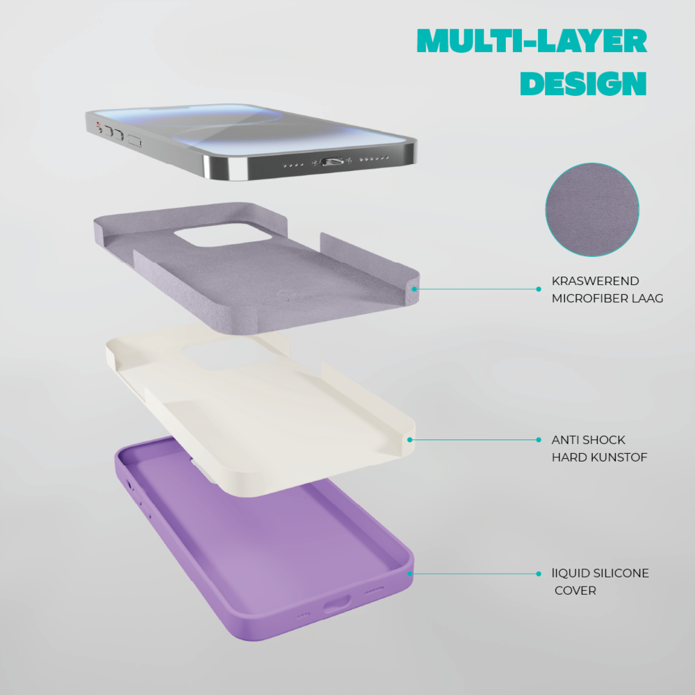 Coverzs iPhone 15 Pro Max Solid coque en silicone (lilas)