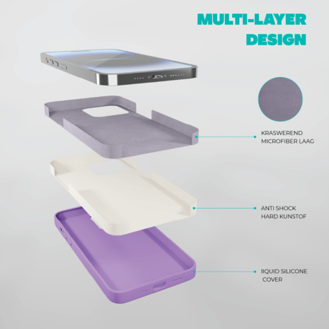 Coverzs iPhone 15 Pro Max Solid coque en silicone (lilas)