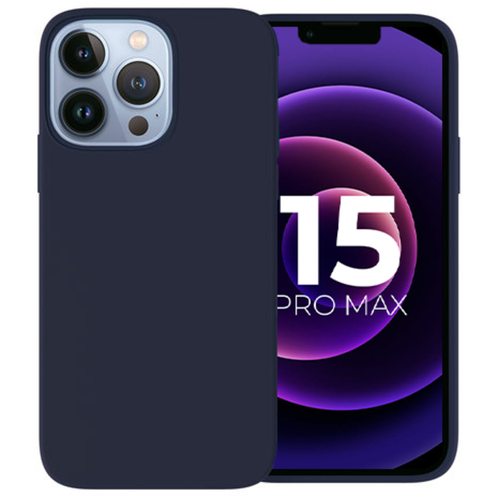 Ceezs iPhone 15 Pro Max coque silicone (bleu foncé)