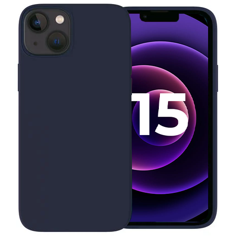 Ceezs iPhone 15 coque silicone (bleu foncé)