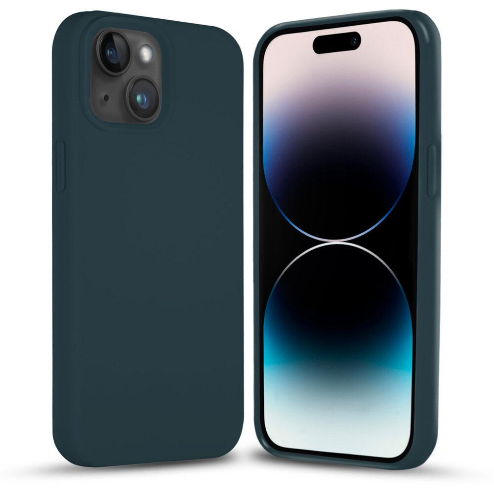 Coque Silicone Bleu Nuit Pour IPhone 15 Pro - Marque Little Boutik, Neuve