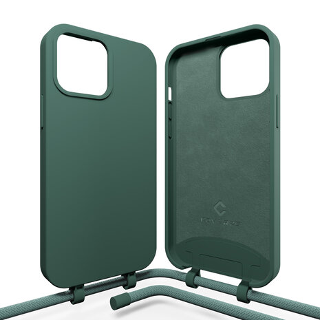 Coverzs Coverzs Coque en silicone avec Cordon iPhone 15 (vert)