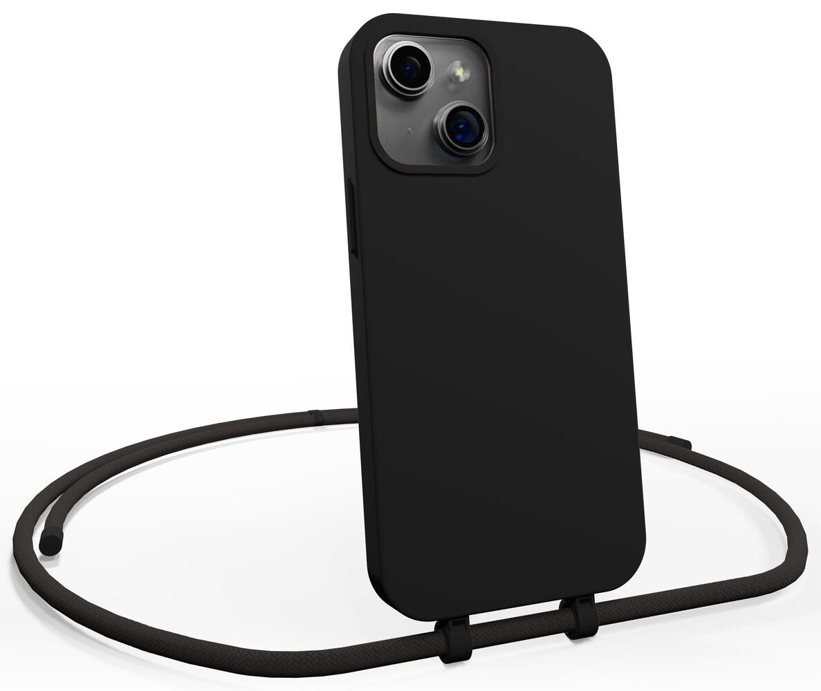 Coverzs Coverzs Coque en silicone avec Cordon iPhone 15 (noir) Coverzs Coverzs Coque en silicone avec Cordon iPhone 15 (noir)