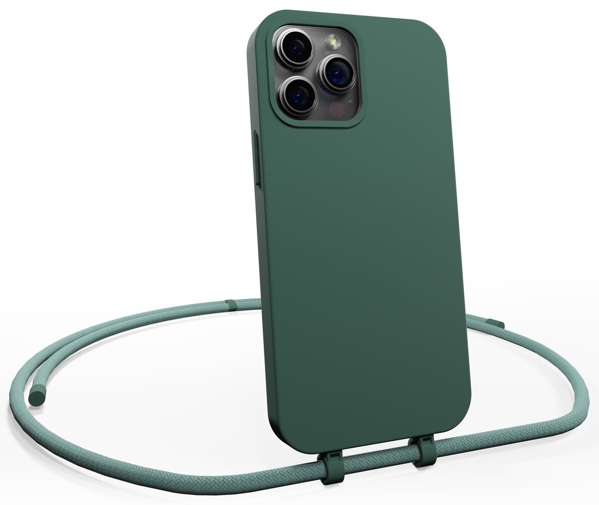 Coverzs Coverzs Coque en silicone avec Cordon iPhone 15 Pro (vert)