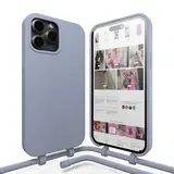 xoxo Wildhearts xoxo WildHearts Coque en silicone avec Cordon iPhone 15 Pro (gris-bleu)