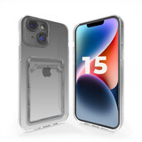 iPhone 15 coque en TPU avec porte-carte (transparent)