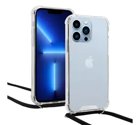 iPhone 15 Pro Max coque antichoc avec cordon (transparent)