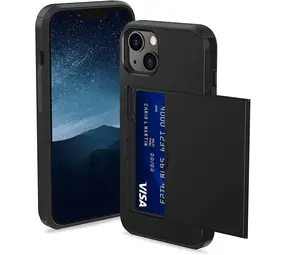 iPhone 15 coque porte-cartes avec curseur (noir)