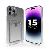 iPhone 15 Pro coque en TPU avec porte-carte (transparent)
