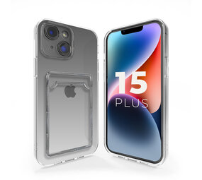 iPhone 15 Plus TPU coque en silicone avec porte-carte (transparent) iPhone 15 Plus TPU coque en silicone avec porte-carte (transparent)
