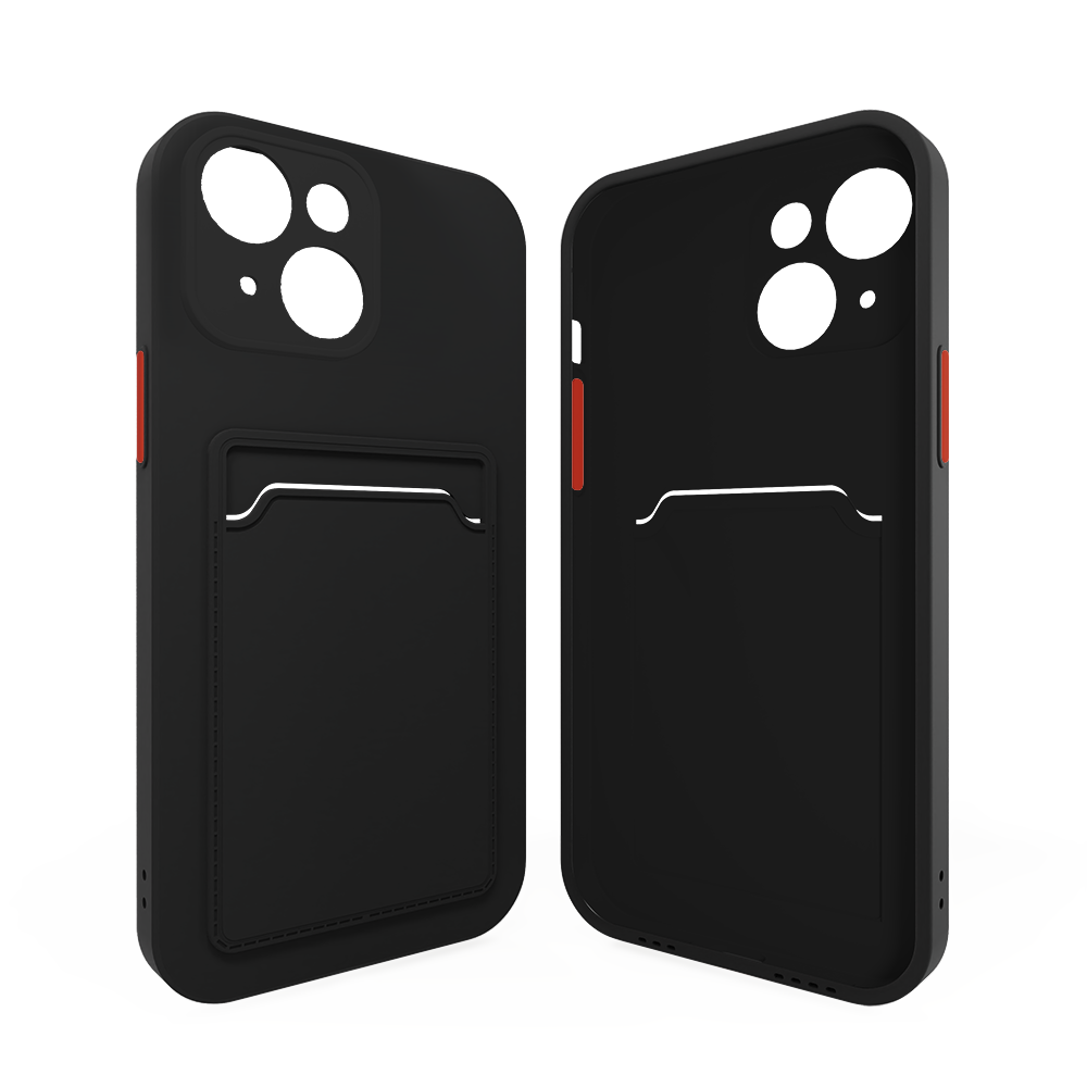 ShieldCase iPhone 15 coque en silicone avec porte-carte (noir)