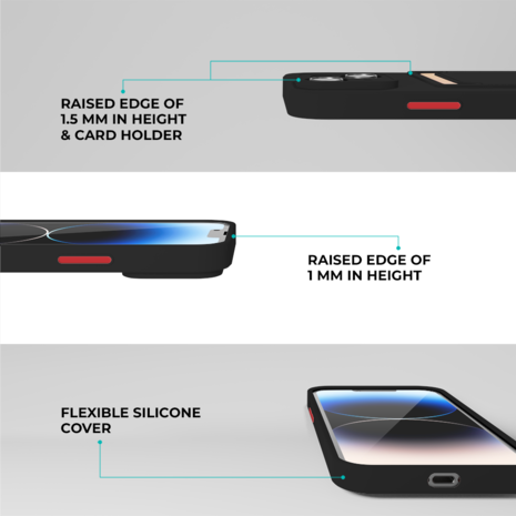 ShieldCase iPhone 15 coque en silicone avec porte-carte (noir)