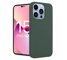 iPhone 15 Pro Max coque en silicone (vert foncé)