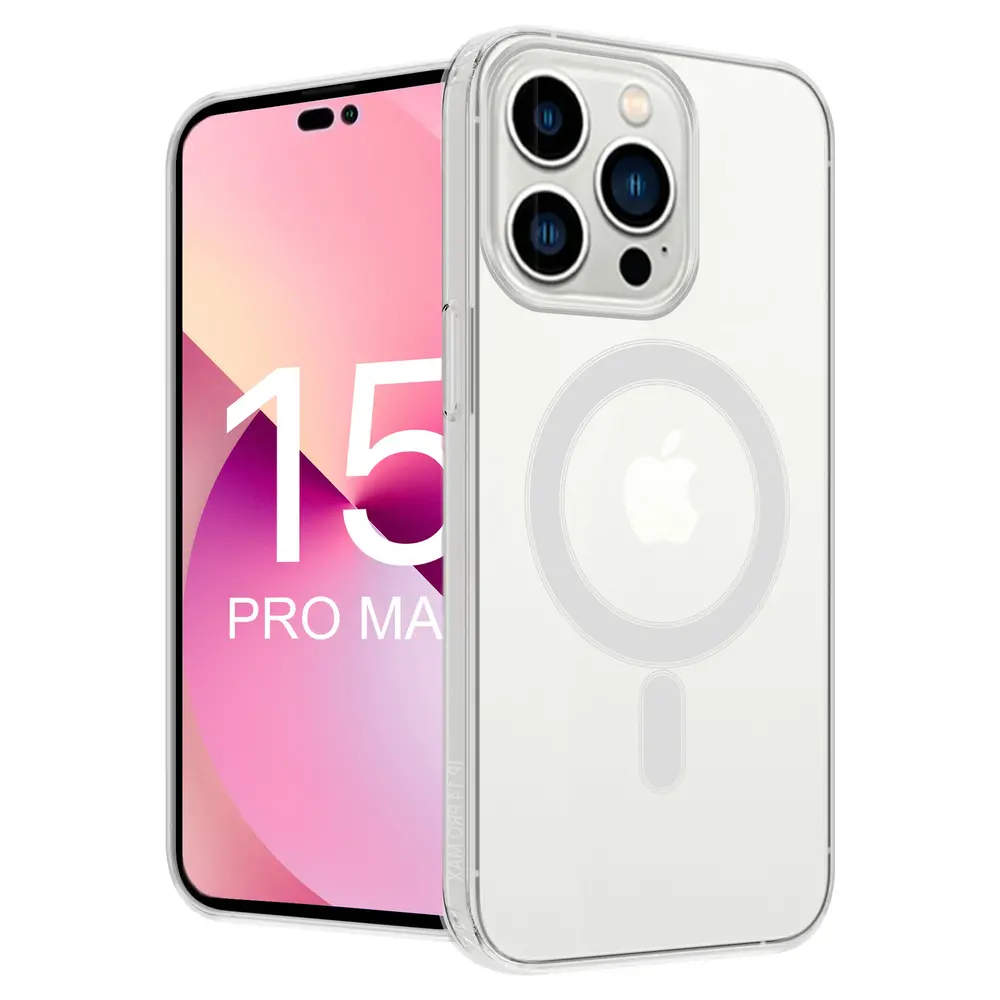 ShieldCase iPhone 15 Pro Max coque en silicone avec MagSafe (transparent)