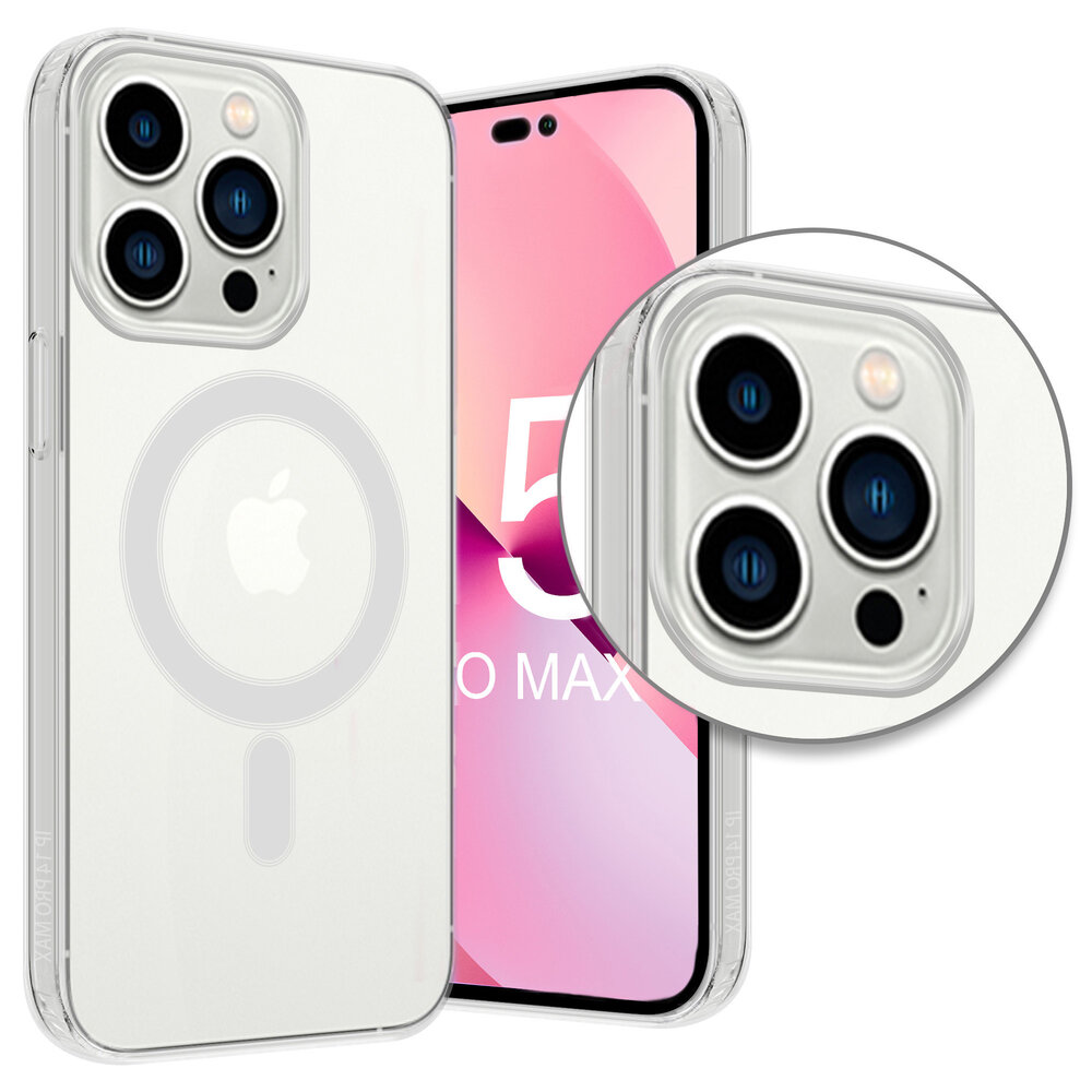 ShieldCase iPhone 15 Pro Max coque en silicone avec MagSafe (transparent)