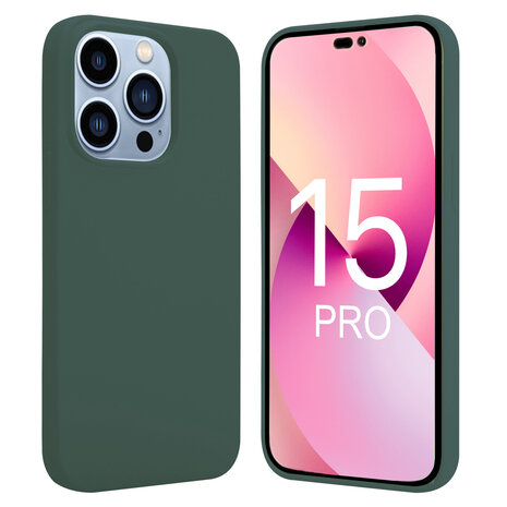 ShieldCase iPhone 15 Pro coque en silicone (vert foncé)