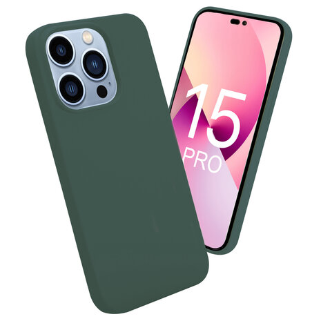 ShieldCase iPhone 15 Pro coque en silicone (vert foncé)